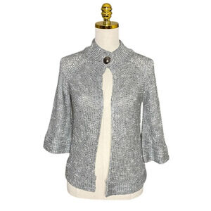 VERTIGO PARIS | Gray Lurex Knitted Jacket With One Button Size S